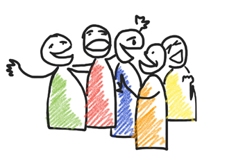 Tekening: Zingen verbindt.